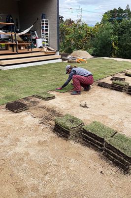 熊本市　個人様宅　天然芝　施工